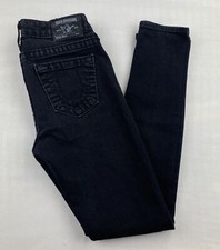 True Religion Womens Halle Originals Jeans Black Regular Stretch Made In USA