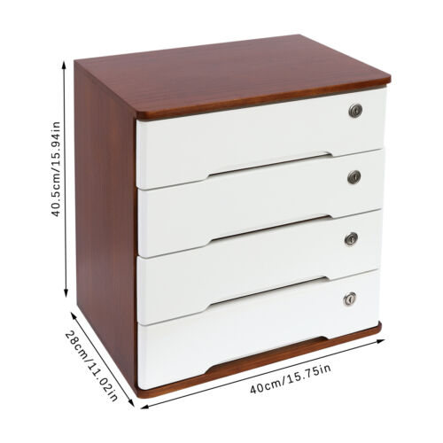 Gabinete de almacenamiento de escritorio de madera 15,75*11,02*15,94 pulgadas caja de almacenamiento de escritorio bloqueable - Imagen 2 de 19