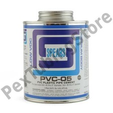 16 oz 1 pint Primerless PVC Cement w/ Dauber, Med. Body, Fast Set, Clear