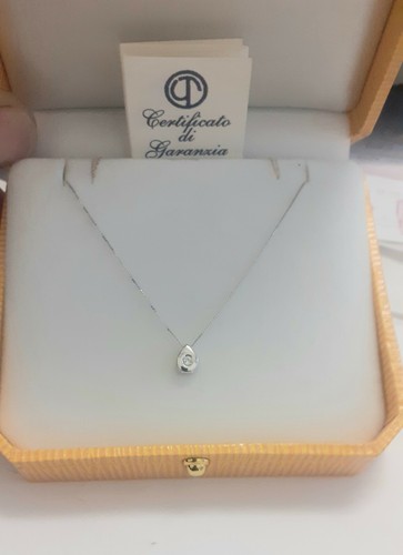 Collana punto luce diamante carati kt 0.02 in oro 750%con catenina Gr 1.60 tutto - Imagen 2 de 7