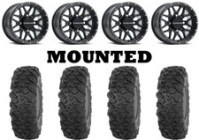 Kit 4 High Lifter Roctane T4 Tires 33x10-15 On Raceline Krank Matte Black Pol