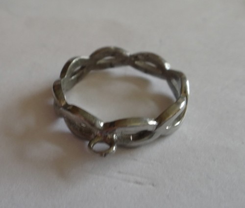 Größe 7 Sterlingsilber geflochtenes Band zum Hinzufügen eines Charms auf 4 mm breitem Bandring - Bild 2 von 6
