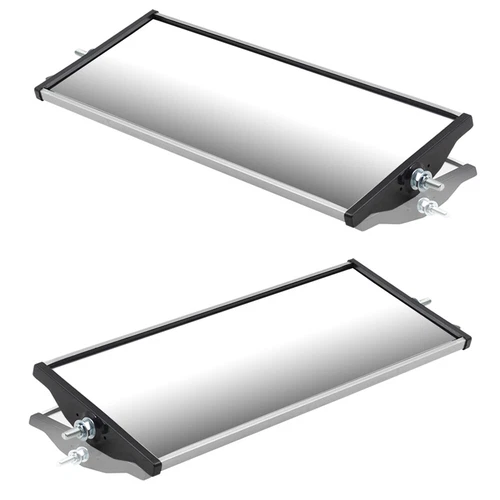 Universal West Coast Truck Set of Stainless Aluminum Side Mirror Heads 6.5"x16"