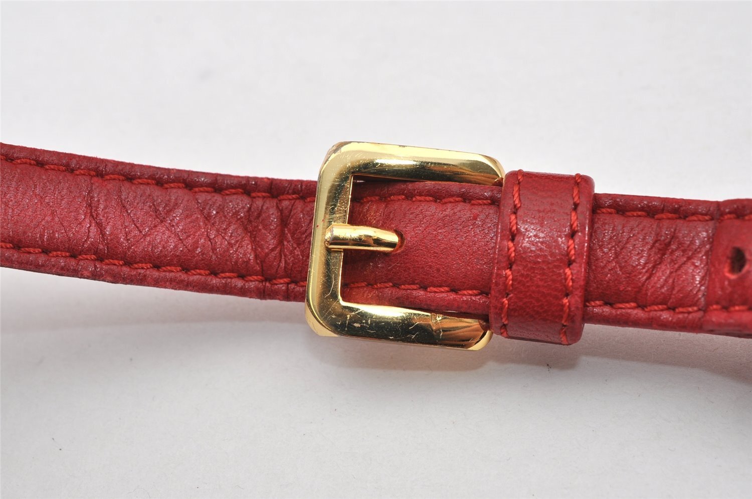 Authentic LOEWE Anagram Vintage Shoulder Cross Body Bag Purse Leather Red 2844H Fire your