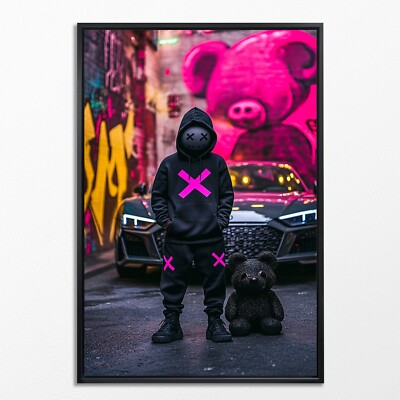 Wandbild Kaws - Bearbrick Bear, Audi Auto - Dekoration, kunst, LeinwandKunst,