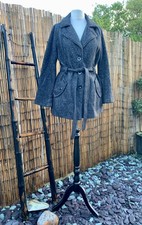 Liz Claiborne Thick Jersey Charcoal Grey Belted Casual Coat Jacket Size Large