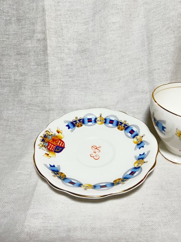 1953 Foley Vintage Coronation Teacup &Saucer Honoring Queen Elizabeth Regina ll - Picture 2 of 6