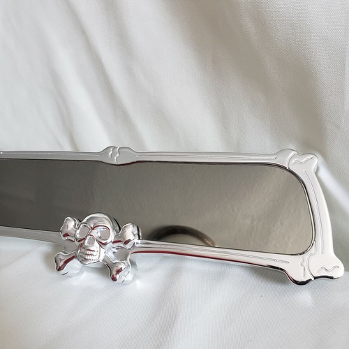 Aluminum Skull Rearview Mirror- Approx. 10" - Picture 5 of 5