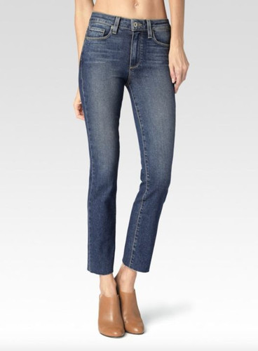 Paige Denim Jacqueline Straight Leg Jean Raw Hem Axel Medium Wash $219 NWT 26 - Picture 2 of 13