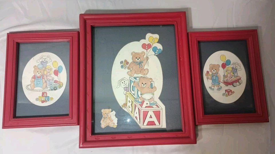 Fotos de bebé vintage de oso de peluche, números y letras de los años 90 3 piezas 4x7, 8x10  Foto 2 de 4