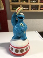 Sesame Street Music Box Cookie Monster Figurine 80s Works Taiwan 1986