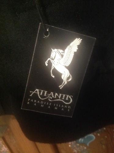 Nueva Chaqueta ATLANTIS PARADISE ISLAND BAHAMAS Cuero Mangas Bordada Negra - Imagen 10 de 11
