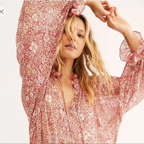 Free People Dress Size L AU 16-18 US 12-14 Feeling Groovy Long Sleeve Boho Maxi - Picture 4 of 13
