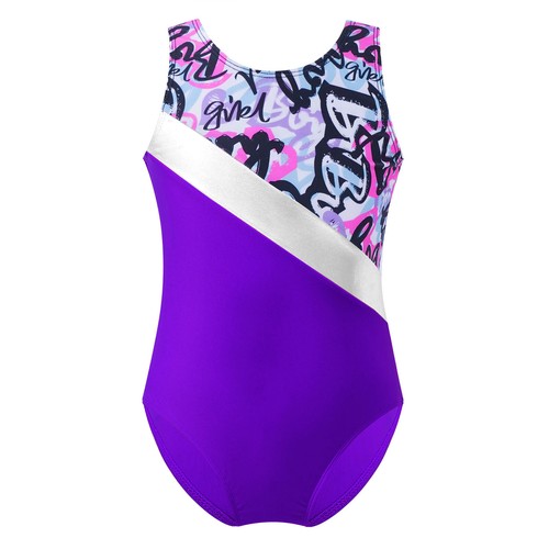 Kids Girls Swimwear Zipper Bathing Suit Bodycon Bodysuit Athletic Sunsuit Shiny - Picture 25 of 54