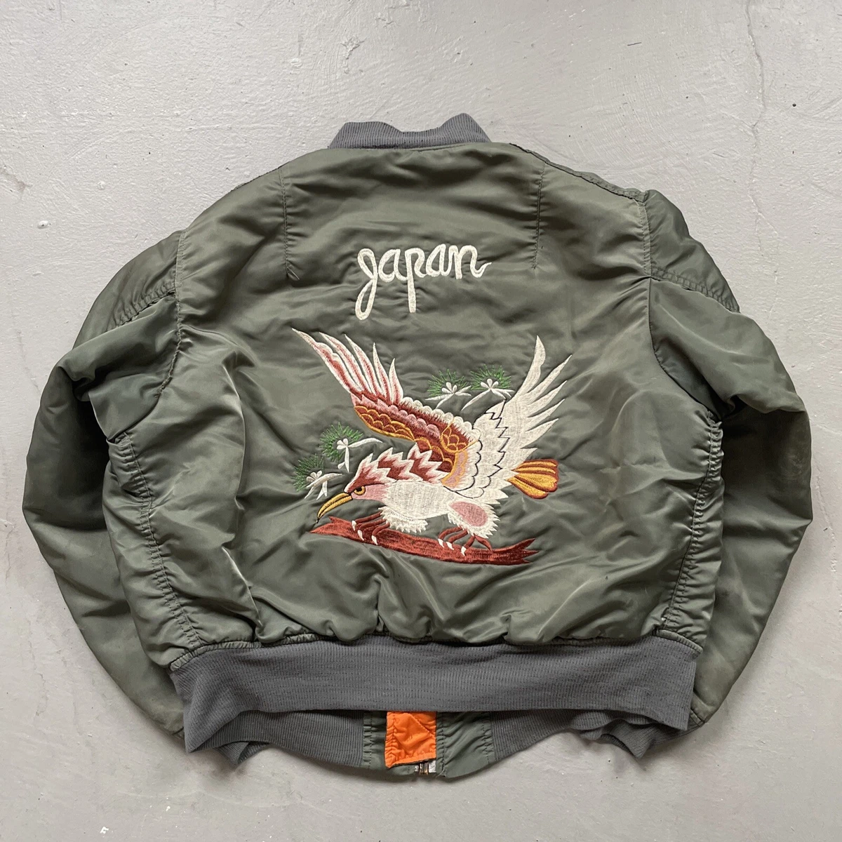 Vintage Alpha Industries MA-1 Sukajan Souvenir Jacket Bomber Military Jacket L