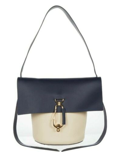 $ 395 NEU MIT ETIKETT ZAC POSEN GESICHERT FARBE-BLOCK LEDER SCHULTERTASCHE MARINEBLAU COMBO - Bild 2 von 9