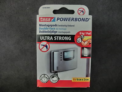 1 Pack = 9 St. Montagepads POWERBOND 6kg/Pad tesa 55790 beidseitig klebend BR