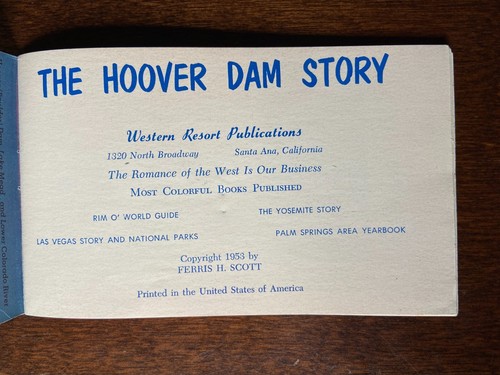 Vintage The HOOVER DAM STORY 1953 Souvenir Mini Booklet Pictures 54 pages USA - Bild 7 von 13