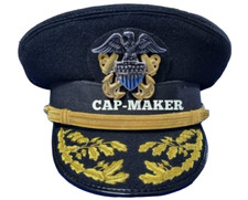 Vintage Style US Navy Admiral Captain Rank Officer peaked Cap Hat