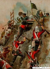 67th (South Hampshire) Regiment military art post card  Taku Forts, China War 