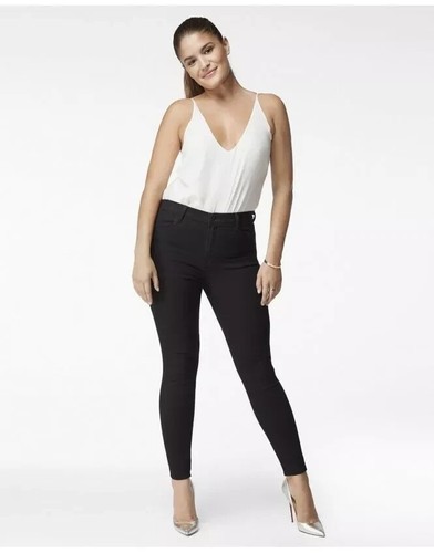 New J Brand Alana High Rise Crop Skinny Jeans Black Stocking size 27 RRP £245