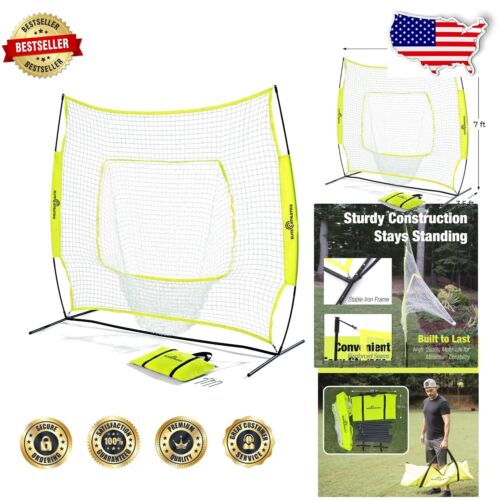 7x7 Baseball & Softball Hitting and Pitching Net - Portable Practice Solution