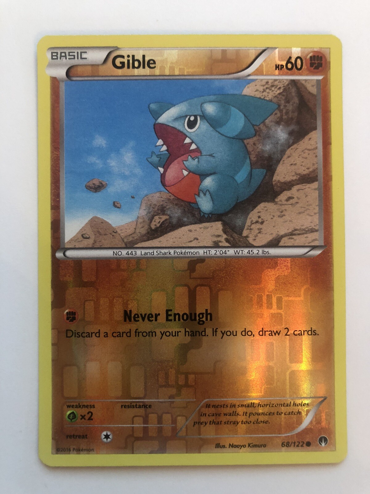 Gible - 68/122 - XY Breakpoint - Reverse Holo. LP