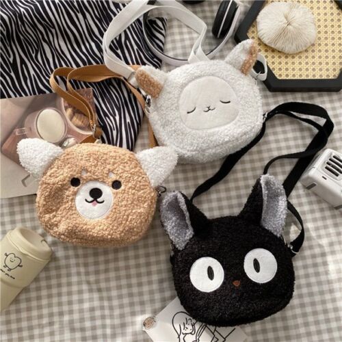 Crossbody Shoulder Bag Tote Purse Satchel Cute Fuzzy Animal Design Kawaii Anime - Picture 2 of 17