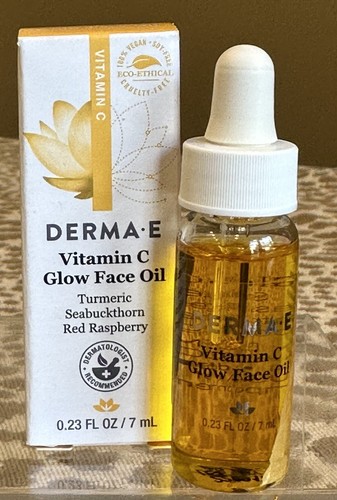 Derma E Vitamin C Glow Face Oil~Deluxe Sample Size 0.23fl oz~New In Box! - Picture 1 of 6