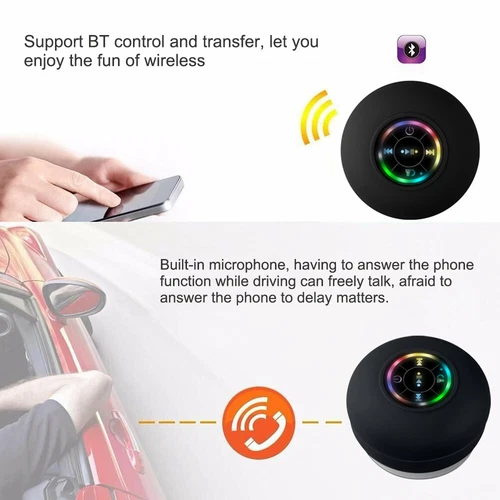 Waterproof Bluetooth Shower Speaker Bathroom Portable Wireless Hand-free Call - Picture 14 of 17