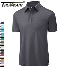 Men's Polo Shirts Golf Short Sleeve Quick Dry Sports Casual Button Work Polos