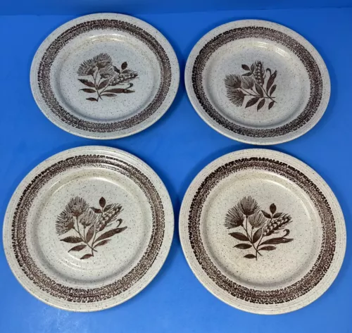 Churchill Cottonfield Set of 4 Salad Plates England Stoneware 8"