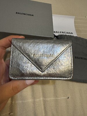 小物 balenciaga paper mini wallet silver s-l400.jpg