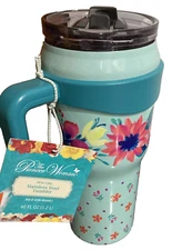 The Pioneer Woman Fresh Floral Tumbler Stainless Steel Insulated Roadster 40 oz