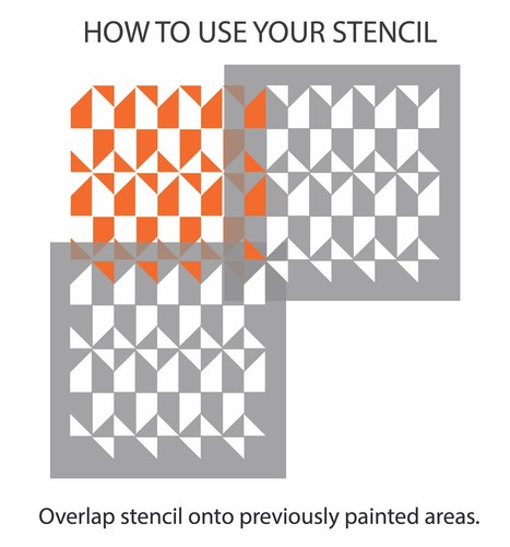 Tandilt Moroccan Geometric Tile Stencil for Paint by Dizzy Duck - Foto 4 di 5