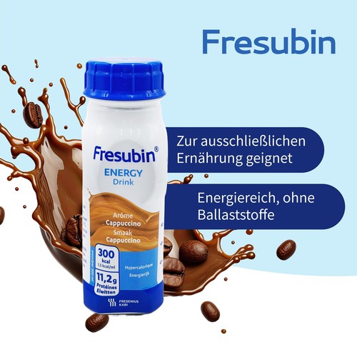(11,44 EUR/l) FRESUBIN Energy Drink 24er Cappuccino 6x4x200ml Trinkflasche - Bild 6 von 10