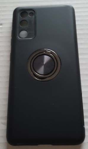 Coque en silicone Samsung pour Galaxy S20 FE - YSZH - Noire avec support anneau - Photo 3 sur 11