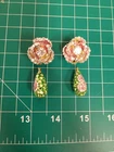 Vintage Clip On Earrings Rhinestone Floral Teardrop Set Costume Jewelry Lot