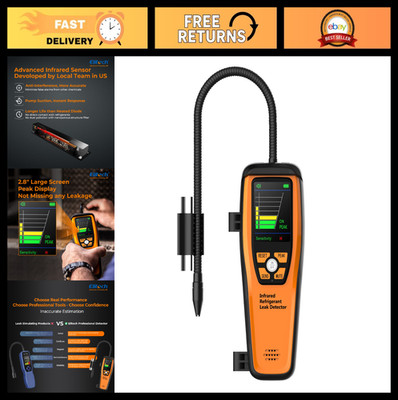 HVAC Refrigerant Leak Detector - Infrared Sensor, Halogen Freon Sniffer, A/C & A