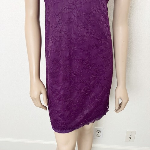 Soma Size Large L Purple Lace Camisole Sleeveless Mini Slip Chemise Dress - Picture 7 of 9