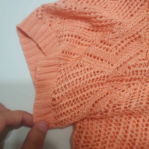 Rue21 Womens Shrug Cardigan Sweater Orange Short Sleeve Scallop Hem Acrylic M - Picture 10 of 12