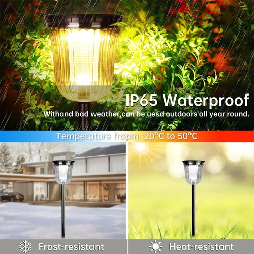 Super Bright Solar Garden Lights for Yard 6 Pack, 200 Lumen Outside Solar Pat... - Bild 6 von 8