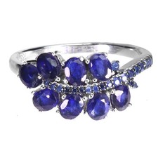 925 Sterling Silver Ring Oval Blue Sapphire 4x3mm Natural Gemstone Jewelry Sz 8