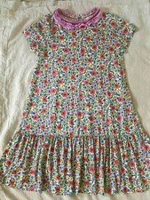 Mini Boden Floral Multicolor Cotton Blend Dress Short Sleeve Girls 11-12Y
