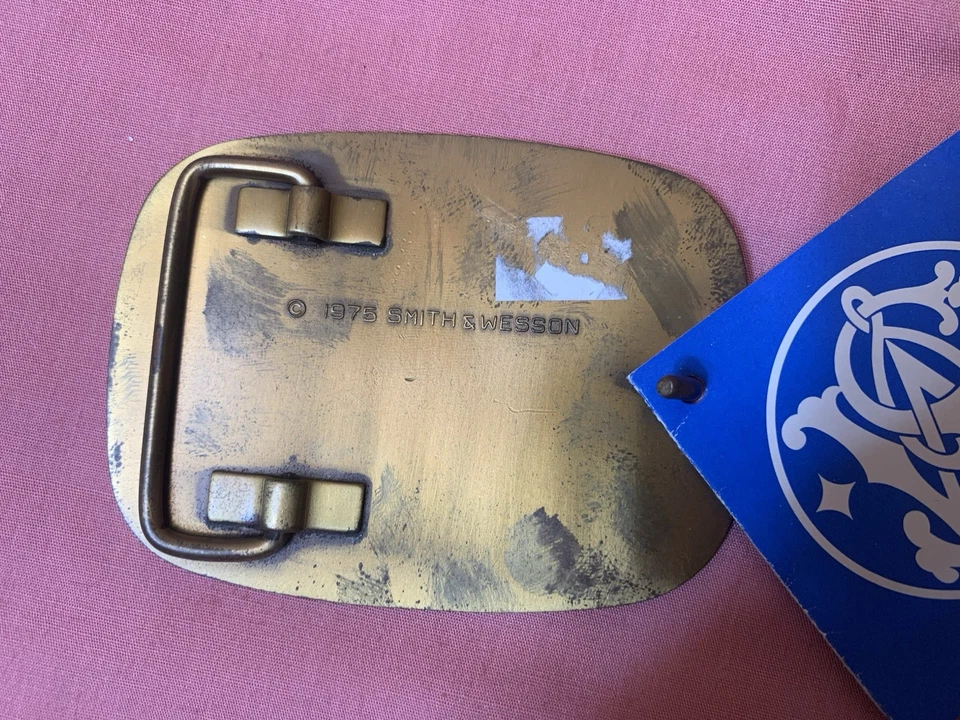 Smith & Wesson Modelo 600 1975 Latón HOSTILE Cinturón Hebilla Jinete de Caballo Foto 3 de 4