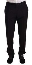 Dolce & Gabbana Black Wool Formal Tuxedo Trouser Men's Pants Authentic