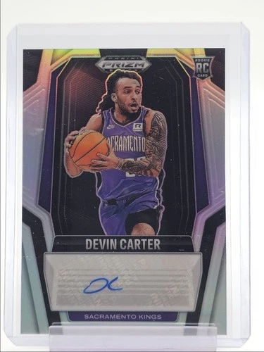 DEVIN CARTER 2024-25 PRIZM BLACK ROOKIE SIGNATURE SILVER RC AUTO Q6846