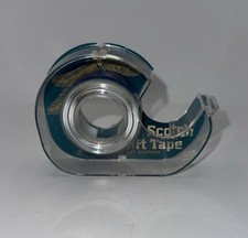 Vintage Holiday Scotch Tape Dispenser - Blue Gift Wrap Tape