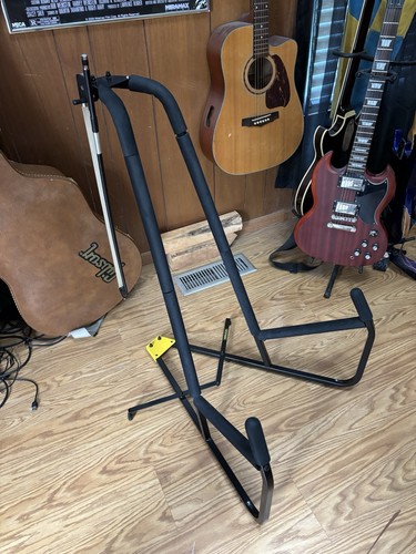Hercules Double Bass Stand Foldable Black Metal with Bow Holder