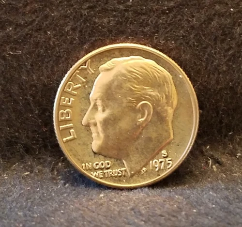 Photo of a 1975-S Roosevelt Dime Proof from an eBay listing that sold on Jul 22, 2026